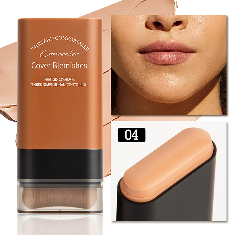 🔥BUY 2 GET 1 FREE! 💄 Instant Concealing Foundation Stick – Built-in Brush, Full Coverage & Lightweight Formula for Flawless Skin ✨📦