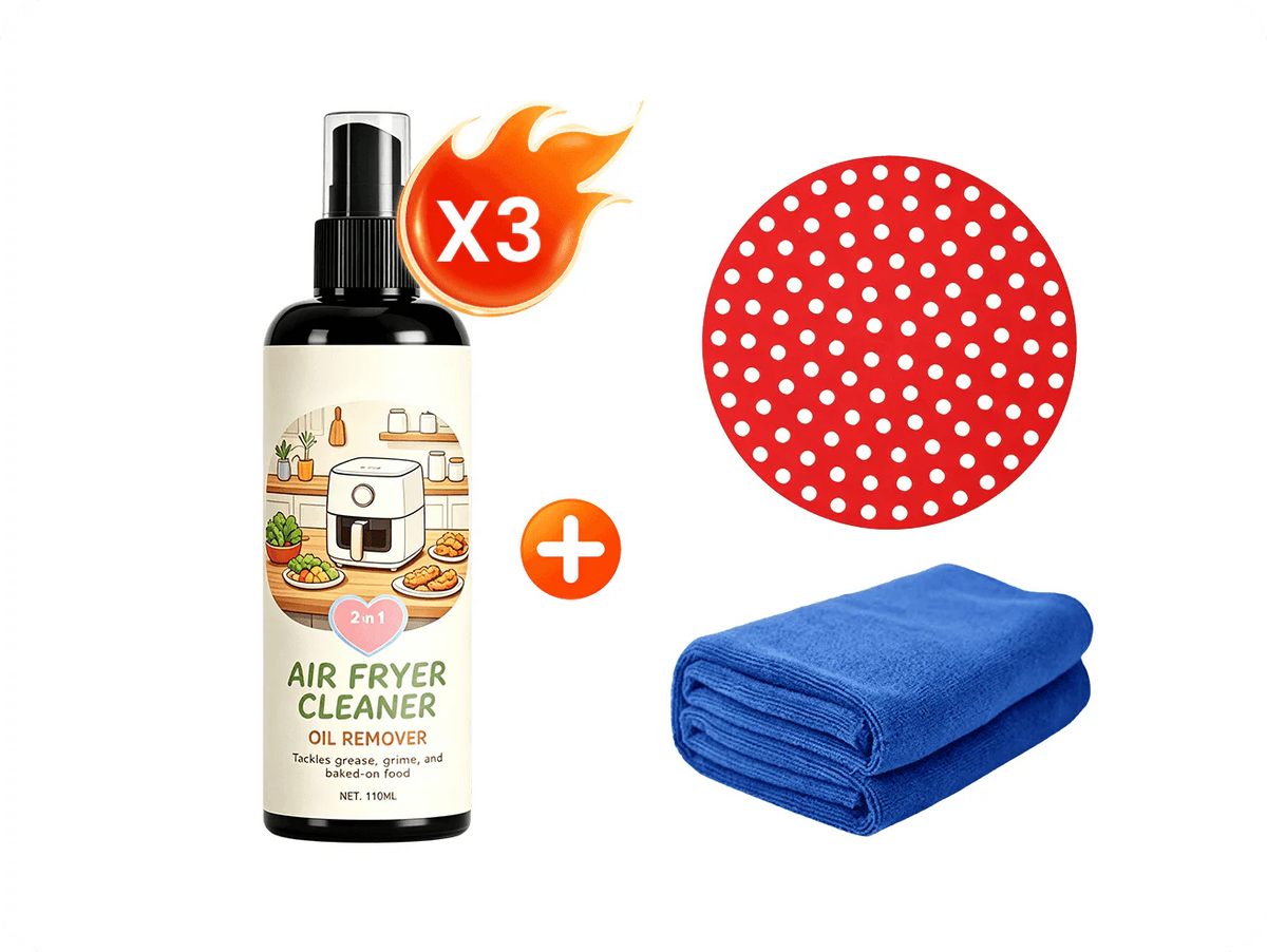 🥳2026 HOT SALE🥳💞50K+ SOLD!🔍✨ 50% OFF! 2‑in‑1 Air Fryer Cleaner – Degreases & cleans, safe for non‑stick coatings. Just spray & wipe. Includes towel! 🧼💪