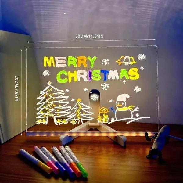 🥳2026 HOT SALE🥳💞50K+ SOLD!🎨✨ BUY 3 GET 10% OFF + FREE SHIPPING! Luminous LED Drawing Board – USB powered, reusable surface, 7 colour markers. Glowing creativity for little artists! 🖍️🌟