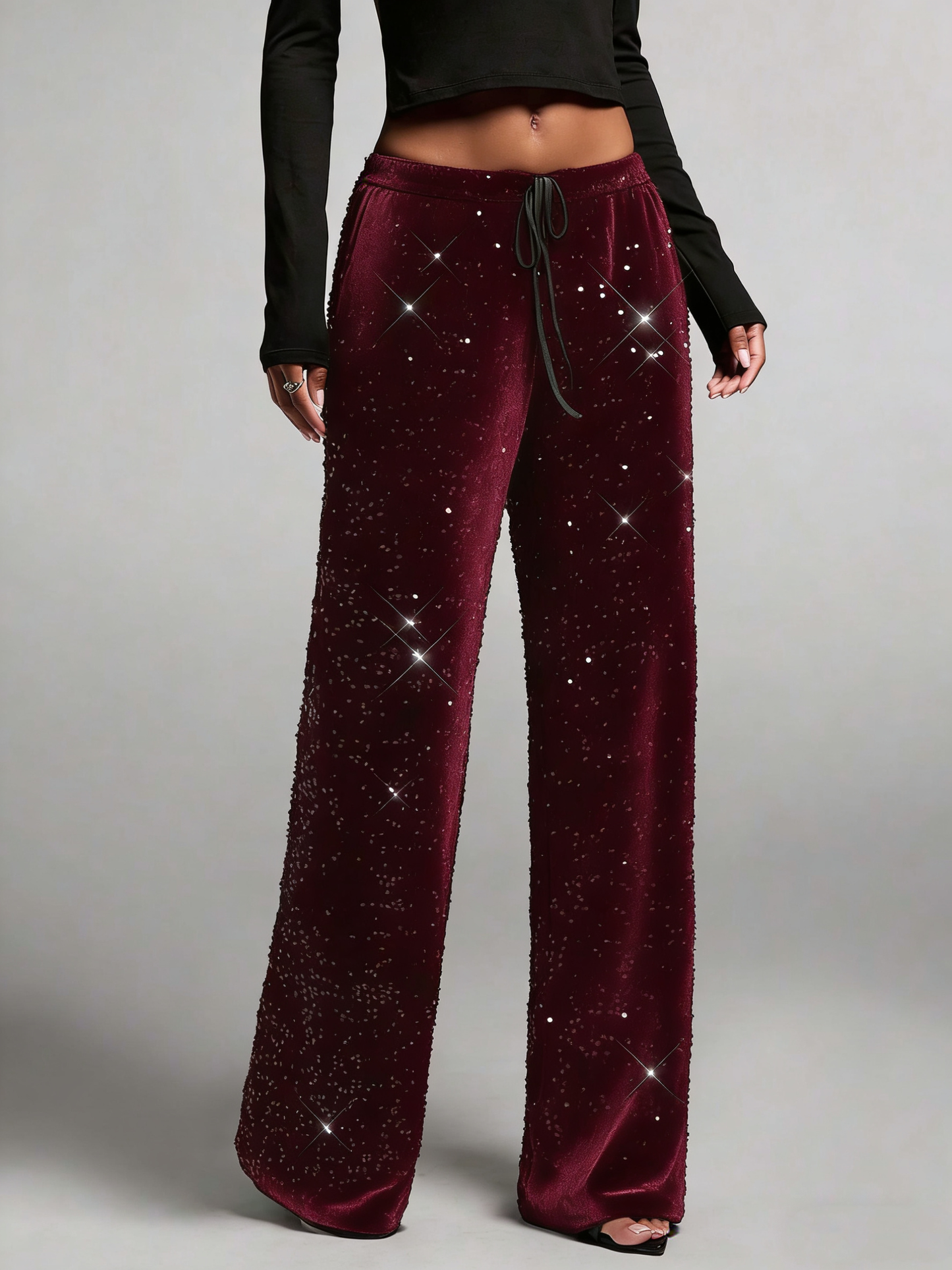 ๐ฅณ2026 HOT SALE๐ฅณ๐50K+ SOLD!๐ตโจ LAST DAY 50% OFF! Sequin Sparkle Wide Leg Pants โ Elastic waistband, easy pull-on. Dress up for parties or down for daily glam. Feel fabulous! ๐๐