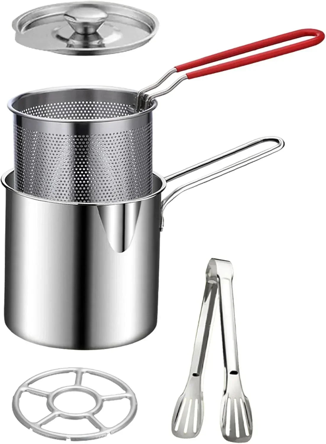 🥳2026 HOT SALE🥳💞50K+ SOLD! 🍳✨ 50% OFF! 5-in-1 Multi-Purpose Cook Pot – Fry, boil, steam & strain in one pot. 304 stainless steel, durable & versatile – crispy chicken made easy! 🔥🍗