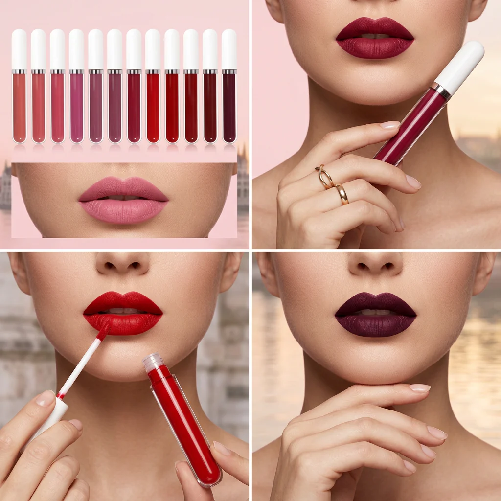 💜10Pcs Matte Waterproof Long Lasting Lip Gloss