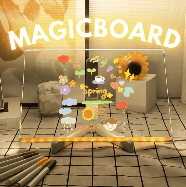 🥳2026 HOT SALE🥳💞50K+ SOLD!🎨✨ BUY 3 GET 10% OFF + FREE SHIPPING! Luminous LED Drawing Board – USB powered, reusable surface, 7 colour markers. Glowing creativity for little artists! 🖍️🌟