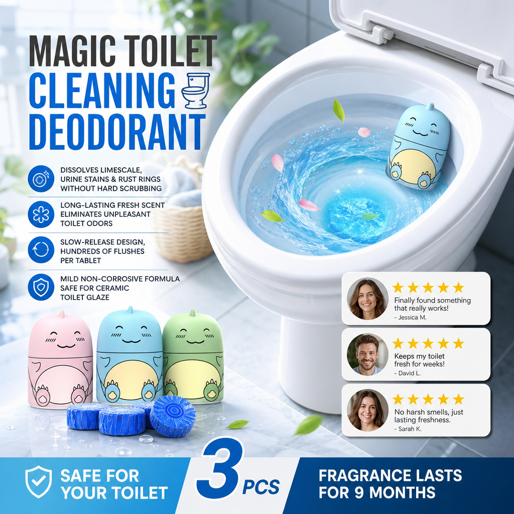 🥳2026 HOT SALE🥳💞50K+ SOLD! 🚽✨ Magic Toilet Cleaner – just drop in the tank, cleans & deodorises for 60 days. No scrubbing, no bending! Fresh toilet every flush – effortless! 💪✅