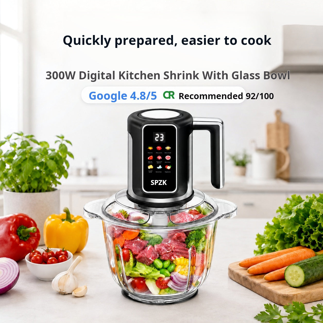 🥳2026 HOT SALE🥳💞50K+ SOLD!🥩⚡ 50% OFF! USB Cordless Kitchen Mincer – Meat, garlic & sauces in seconds. One‑button, easy‑clean & portable. No more hand chopping! 🧄✨