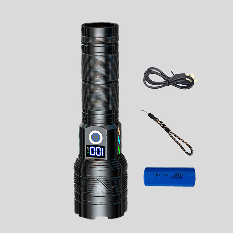 🥳2026 HOT SALE🥳💞50K+ SOLD! 🔦✨ 50% OFF! Rechargeable High-Lumens Flashlight – 500m beam, 5 modes, 5000mAh power bank, IPX65 waterproof. Never get caught in the dark! 🛡️💪