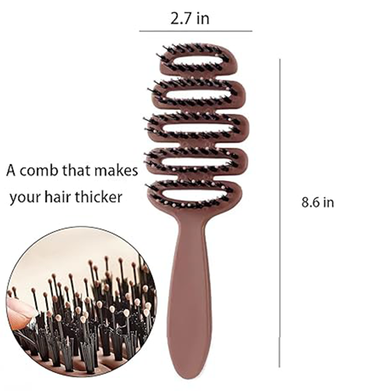 🥳2026 HOT SALE🥳💞50K+ SOLD! 💇✨ 50% OFF! Boar Bristle Curved Hair Brush – lifts roots, smooths knots & adds natural bounce. Gentle on all hair types, less tugging & breakage! 🛡️💚