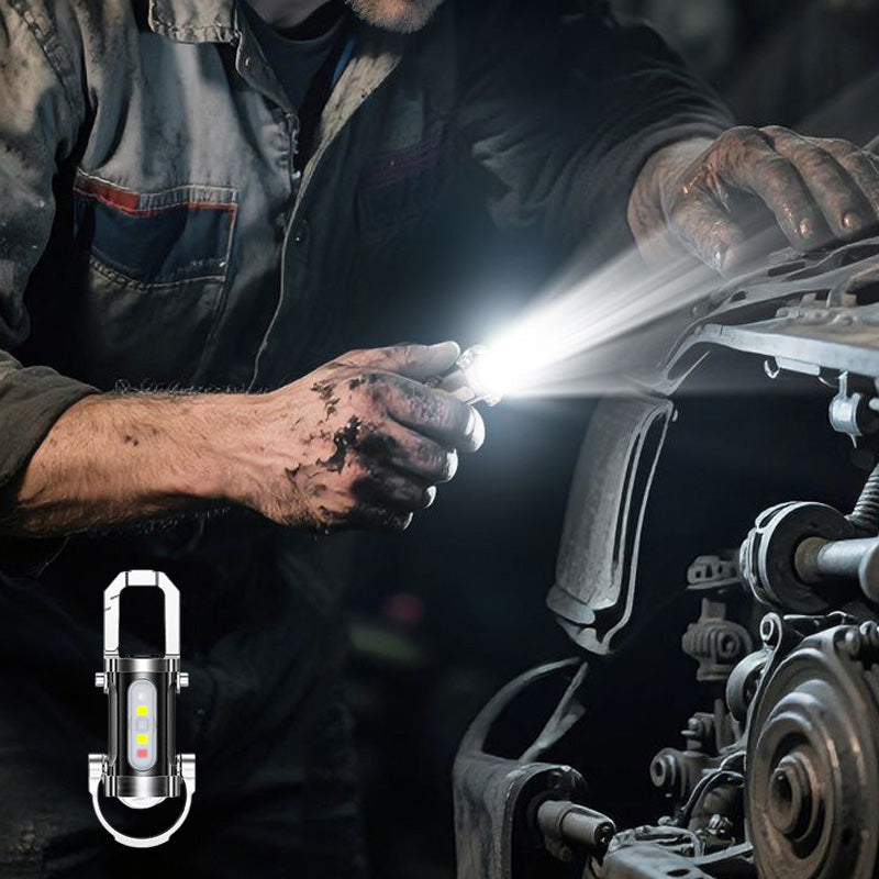 🥳2026 HOT SALE🥳💞50K+ SOLD! 🔦💡 50% OFF! Keychain Flashlight – LED+COB dual light, 7 modes for every need. Ultra-light 29g – clip it on your keys or jacket. Never be caught in the dark again – safe walks, every time! 🚶✅