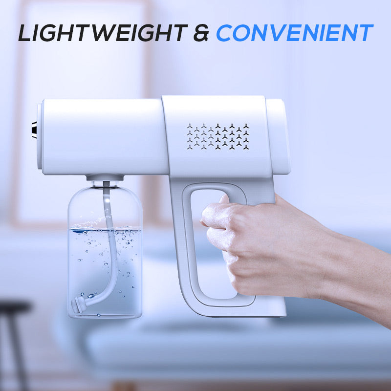 🥳2026 HOT SALE🥳💞50K+ SOLD! 💨🛡️ 50% OFF! Sanitizer Nano Sprayer Gun – ultra-fine nano mist covers surfaces fast, no wiping needed. 380ml large tank lasts longer – less refilling, more protecting. Just point & spray! 🏠✅