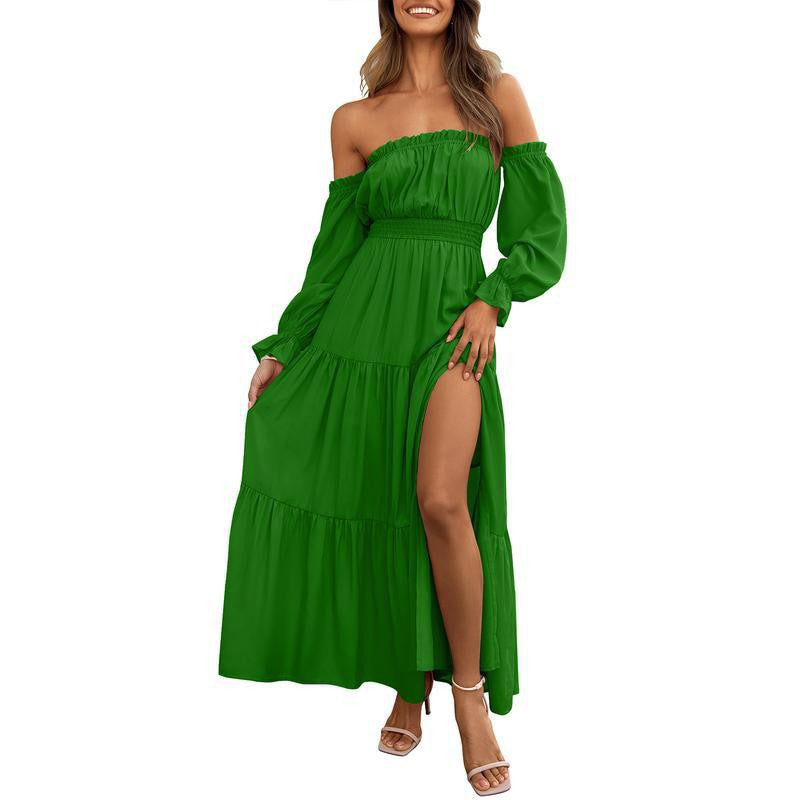 ๐ฅณ2026 HOT SALE๐ฅณ๐50K+ SOLD!๐ต ๐๏ธ50% OFF! Women's Off-Shoulder High-Waist Dress โ Elegant & comfortable! Gentle support stays in place, flattering high waist. Perfect for summer gatherings or holidays. ๐ธโ๏ธ