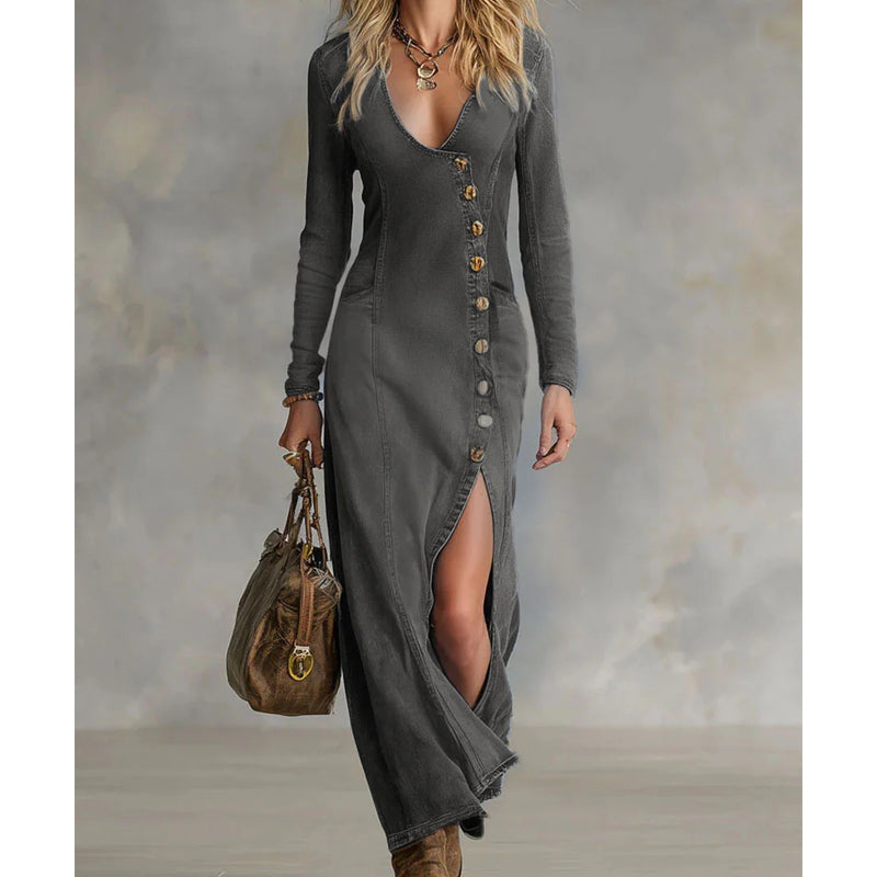 ๐ฅณ2026 HOT SALE๐ฅณ๐50K+ SOLD!๐๐ 50% OFF! V-Neck High Slit Dress โ Hugs your curves in all the right places. Elegant, comfortable & stunning. Your new go-to. ๐๐