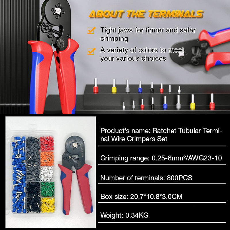 🥳2026 HOT SALE🥳💞50K+ SOLD! 🔧⚡ 50% OFF! Ratchet Wire Crimper Set – saves 50% effort, auto-release, precise crimps without damaging wires. Ergonomic grip, includes terminals. Perfect for DIY & repairs! 🛠️💪