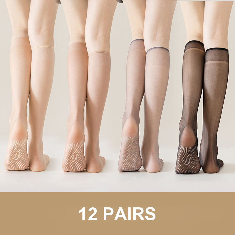 🥳2026 HOT SALE🥳💞50K+ SOLD!💥👢✨ 50% OFF! Knee High Sheer Stockings – Ultra-thin & transparent, non-slip sole for secure grip. Run-resistant, lightweight & stretchy. Nude, coffee, gray & black. 🦶💨