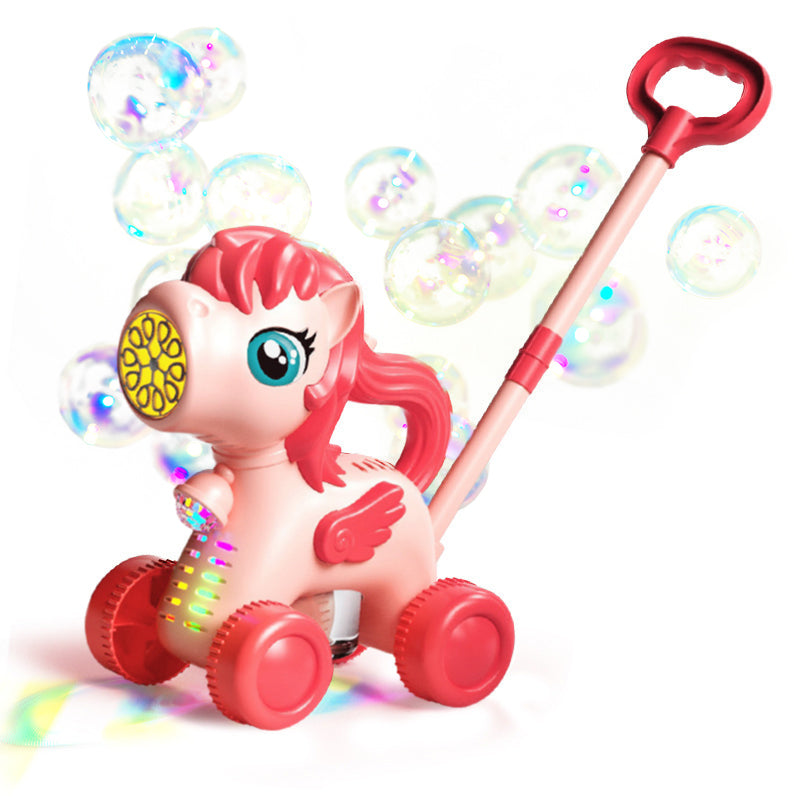 🥳2026 HOT SALE🥳💞50K+ SOLD!🐴✨ 50% OFF! Animal Bubble Lawn Mover – Pink pony / yellow deer. Large stable wheels, 2‑height handle. Comes with bubble liquid. Hours of outdoor play. 🏡🎁