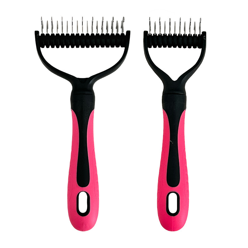 ๐ฅณ2026 HOT SALE๐ฅณ๐50K+ SOLD!๐๐จ50% OFF! Dual-Sided Pet Grooming Rake โ 9-tooth for mats, 17-tooth for shedding. Skin-safe rounded teeth, ergonomic grip. Less mess, more cuddles. โจ๐งก