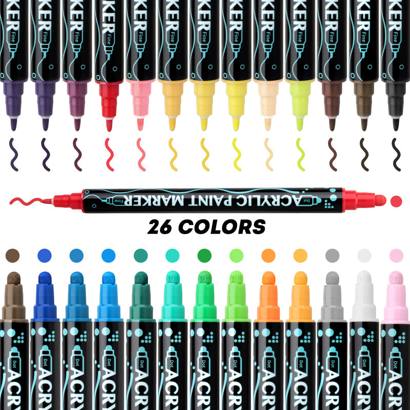 🥳2026 HOT SALE🥳💞50K+ SOLD!🎨💅 50% OFF! Dual-Tip Acrylic Nail Art Pens – 1mm fine + 5mm broad tips. Quick‑dry, vibrant colors. Smooth flow, no skips. Perfect for intricate DIY nails. 🖌️✨