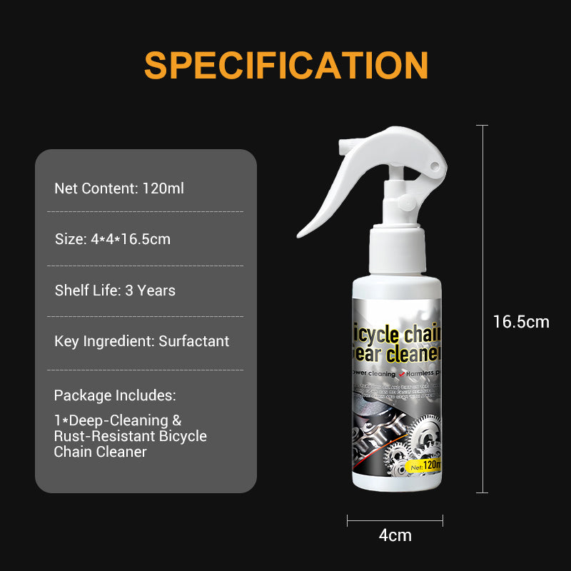 🥳2026 HOT SALE🥳💞50K+ SOLD!🚲✨ 50% OFF! Deep‑Cleaning Chain Cleaner – Dissolves grease, prevents rust. Spray on, wipe off. Keep gears smooth. 🛡️💨