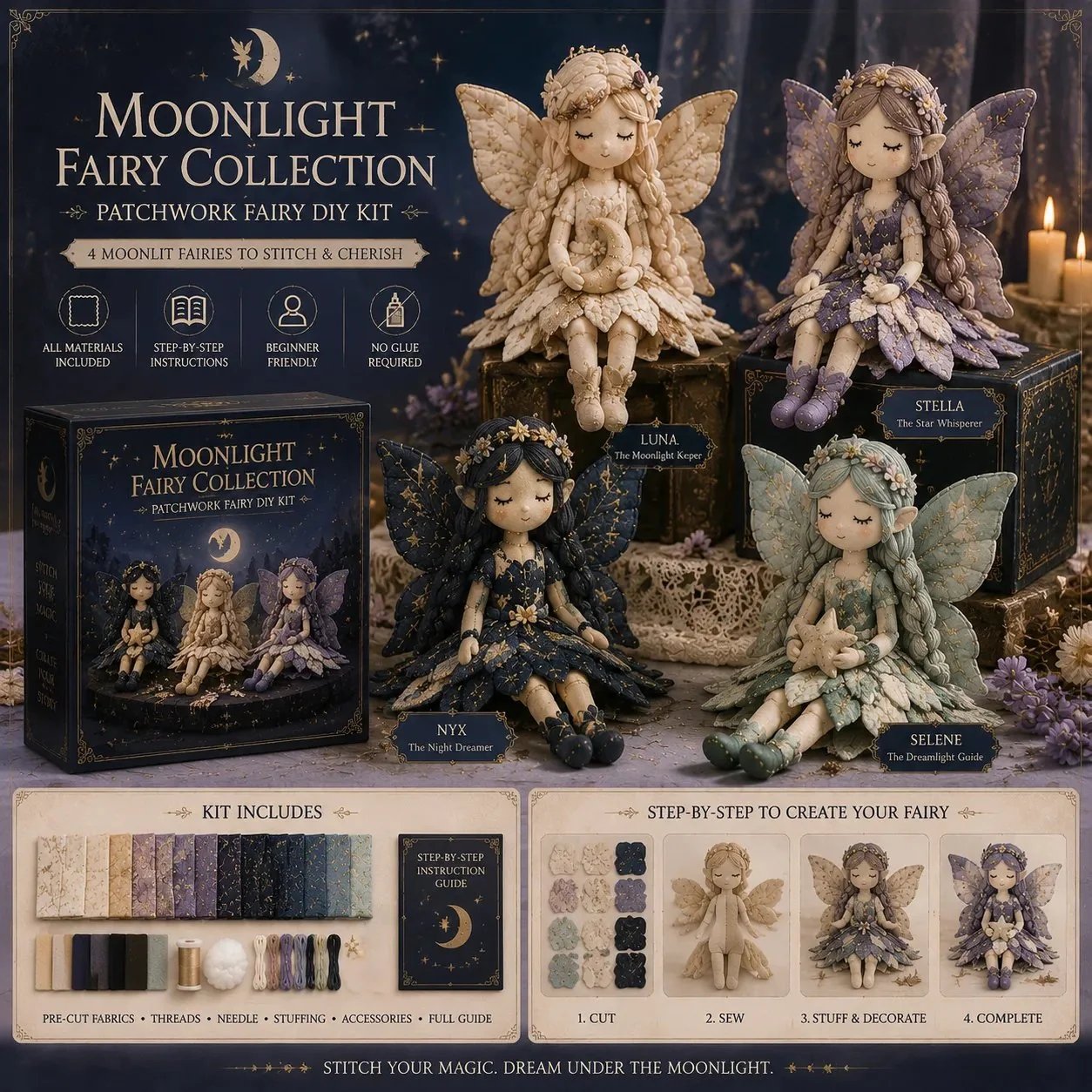 🥳2026 HOT SALE🥳💞50K+ SOLD!🧵✨ 50% OFF! Fairy Patchwork DIY Collection – Stitch 4 unique fairies, create keepsakes to treasure. Perfect for craft lovers & magical gifts! 🧚♀️💫