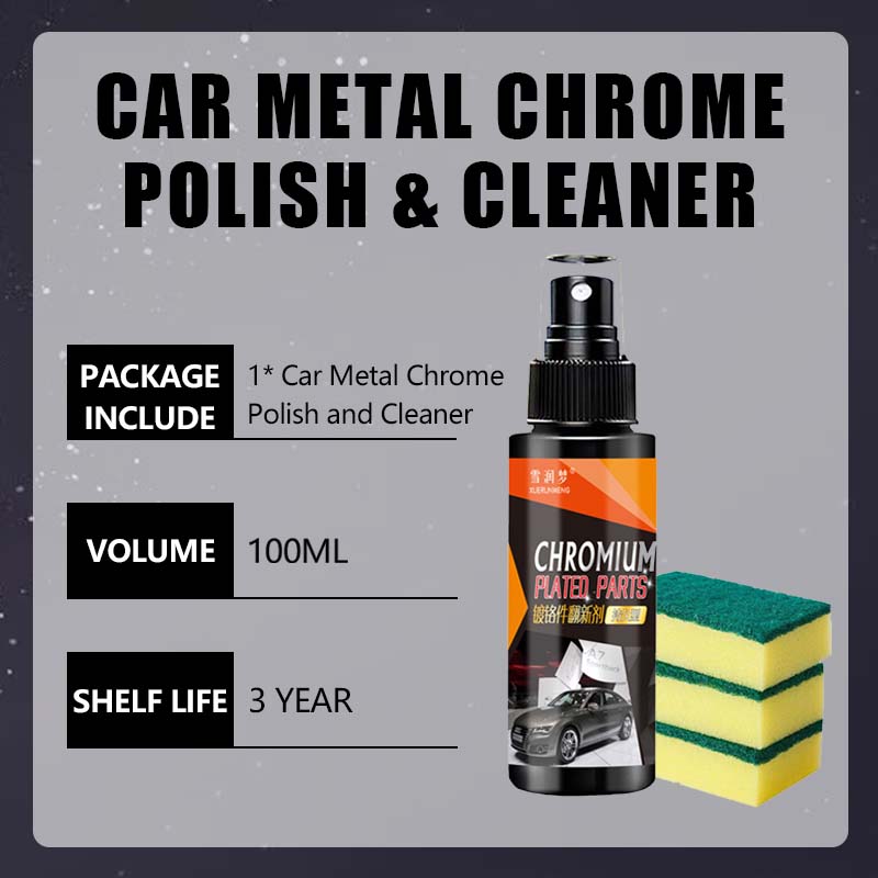 🥳2026 HOT SALE🥳💞50K+ SOLD!✨🚗 50% OFF! Car Metal Chrome Polish – Restores dull chrome to mirror shine. Removes rust & oxidation. Easy apply, lasting results! 🛡️💎
