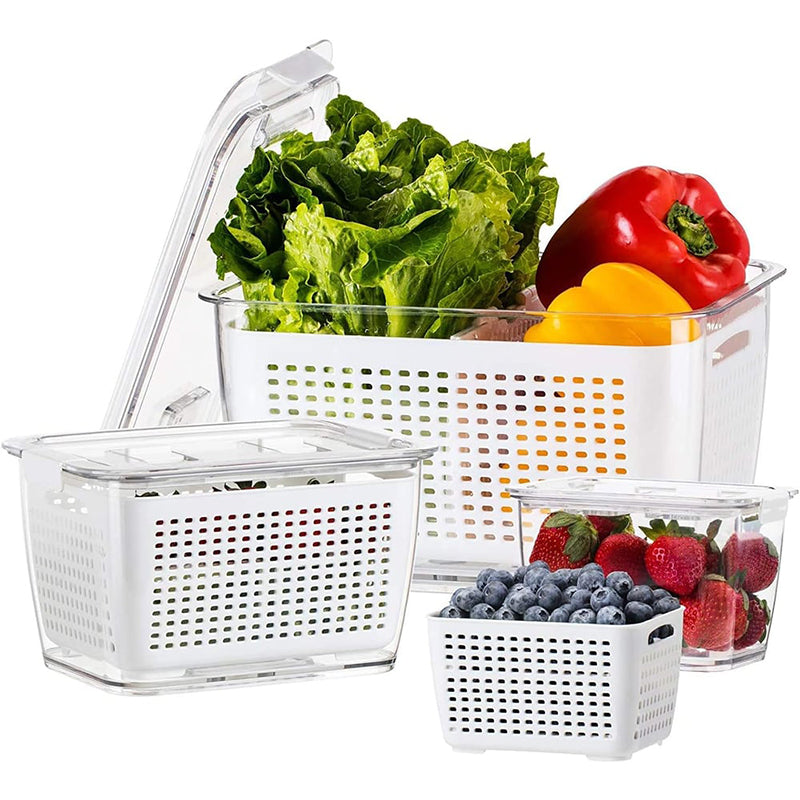 🥳2026 HOT SALE🥳💞50K+ SOLD!🍓🥬 50% OFF! Fresh Produce Storage Container – Vent system regulates airflow & humidity, keeps veg & fruit fresh longer. Adjustable dividers – no more squashed or soggy food! 🏠✨