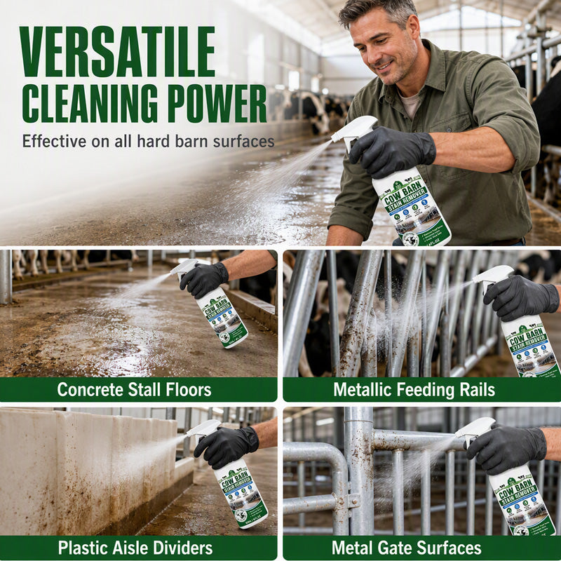 🥳2026 HOT SALE🥳💞50K+ SOLD!🐄✨ 50% OFF! Barn Stain Remover Spray – Professional‑strength formula removes dirt, stains & buildup. Freshens barns & farm surfaces – just spray & wipe! 🧹💪