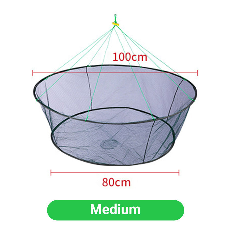 🥳2026 HOT SALE🥳💞50K+ SOLD! 🎒🪢 50% OFF! Foldable Round Lift Net – Folds flat for easy transport, opens wide for effective catch. Nylon mesh, rope included – ideal for shrimp & bait collection! Only £8.99 – last day! 🏷️⏰