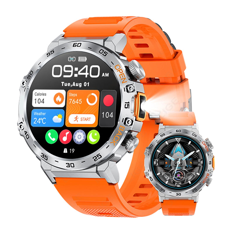 🥳2026 HOT SALE🥳💞50K+ SOLD! ⌚🔦 50% OFF! Outdoor Smartwatch – rugged build, LED flashlight, Bluetooth calling. For sports, fitness & adventure. Stay connected anywhere! 🏔️💪