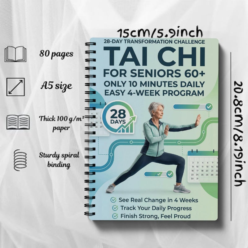 🥳2026 HOT SALE🥳💞50K+ SOLD! ☯️📖 50% OFF! 28-Day Tai Chi Practice Book – 10-min daily sessions, beginner-friendly illustrations & progress log. Gentle movement for seniors – build a healthy routine! 🌿✨