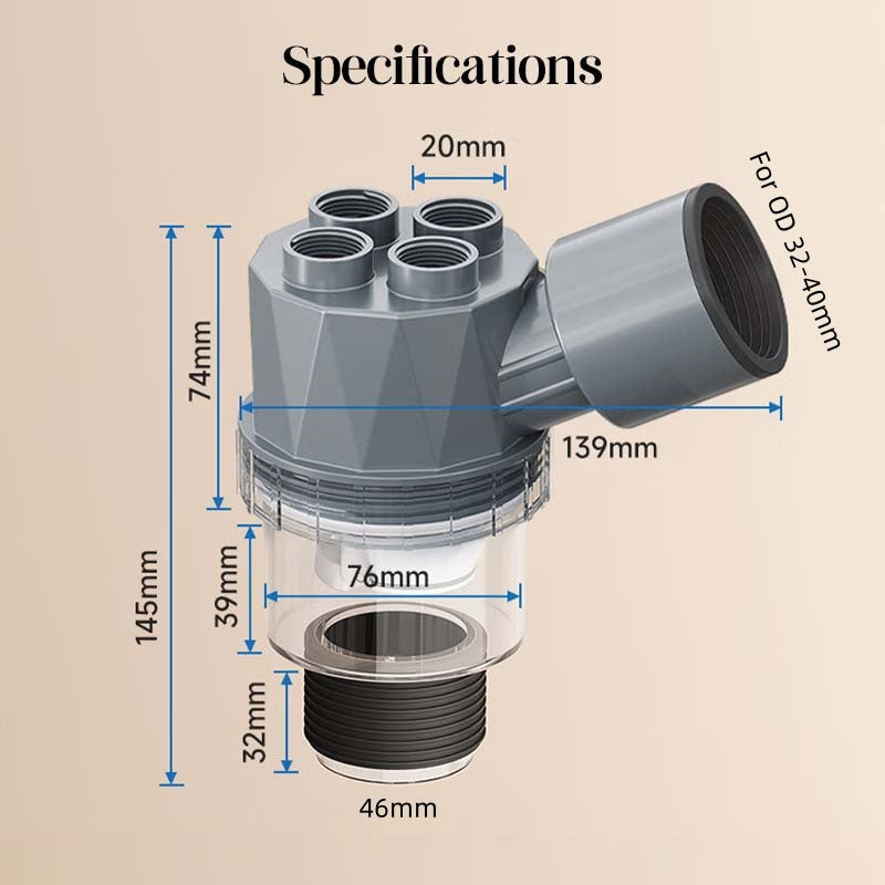 🥳2026 HOT SALE🥳💞50K+ SOLD! 🔧🚰 50% OFF! 5-Way Sink Drain Adapter – connects washing machine, dishwasher & more to one drain. Dual anti-odor valves block smells & pests. Gravity seal stops backflow – keeps your kitchen fresh & dry! 🛡️✅