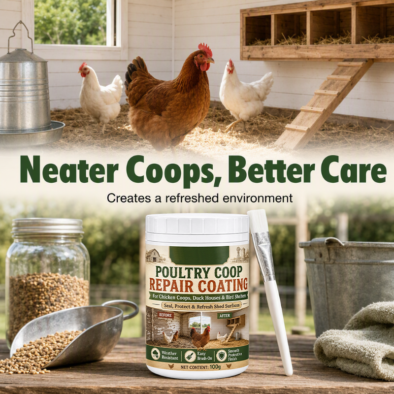 🥳2026 HOT SALE🥳💞50K+ SOLD! 🏚️🌧️ 50% OFF! Poultry Coop Repair Coating – brush-on waterproof seal revitalises weathered wood. Blocks rain, repels damp, keeps your flock warm & dry through UK winters – no more leaks! 🐓✅