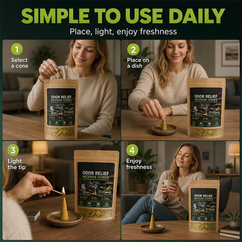 🥳2026 HOT SALE🥳💞50K+ SOLD! 🌧️🕯️ 50% OFF! Household Odor Relief Cones – ideal for damp days & enclosed spaces. Slow-burn, just-right fragrance – place in bathrooms, cabinets or porches. Instant freshness! 💚✨