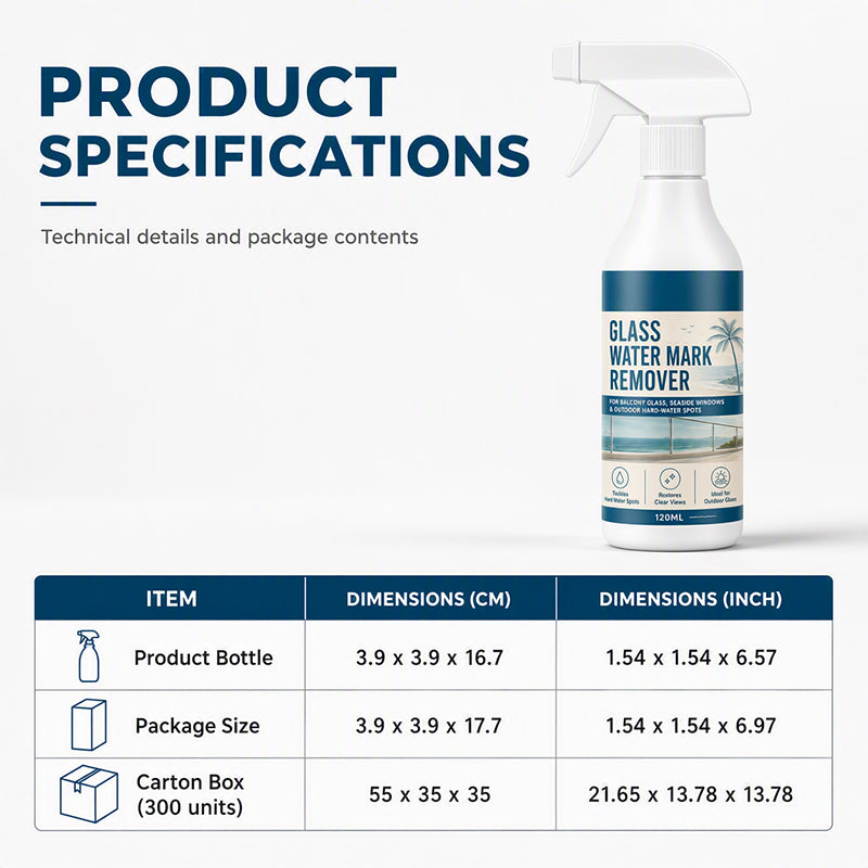 🥳2026 HOT SALE🥳💞50K+ SOLD! 💧🪟 50% OFF LAST CHANCE! Glass Water Mark Remover – tackles stubborn hard water spots & mineral deposits. Easy spray for windows & patios. Restores clarity! ✨✅