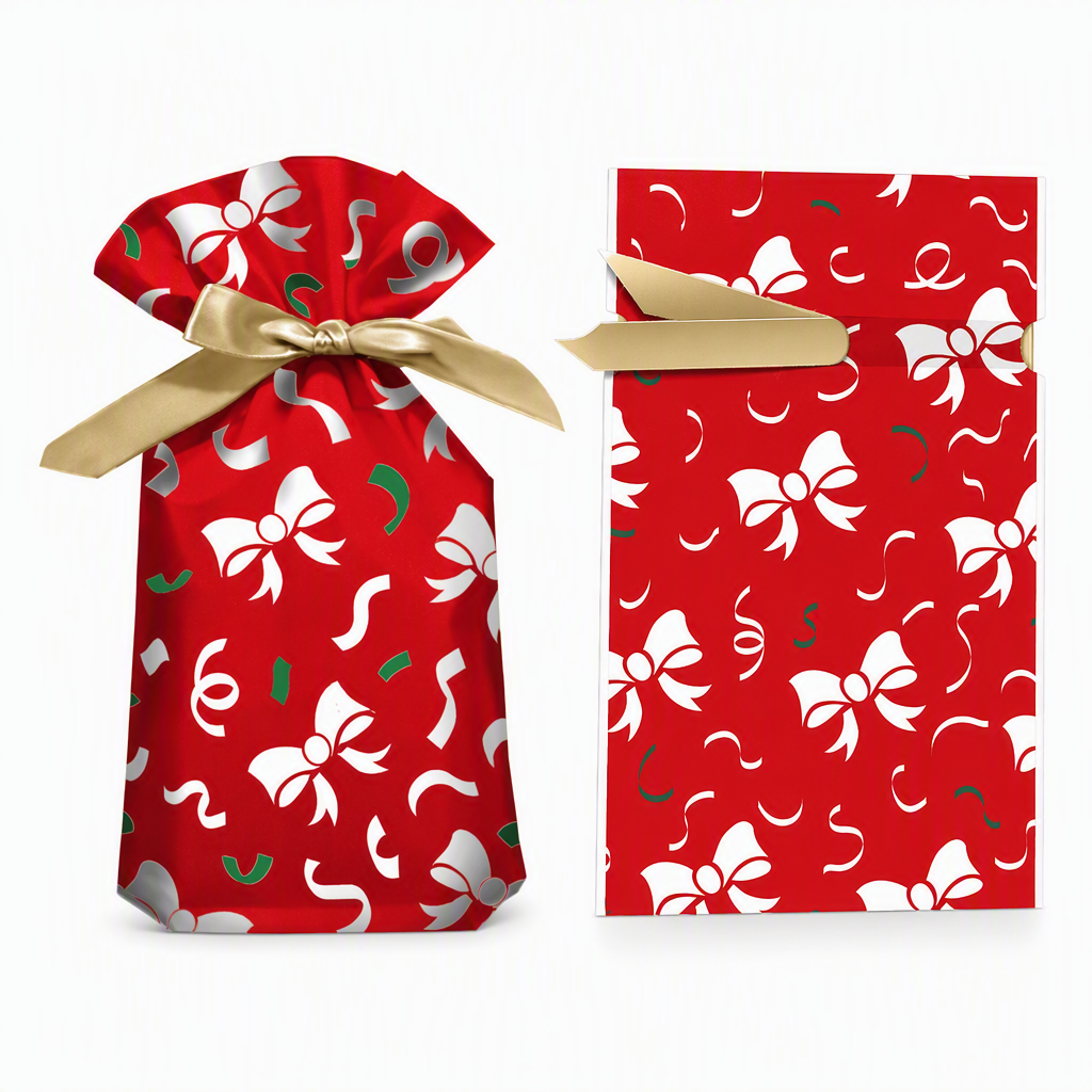 🥳2026 HOT SALE🥳💞50K+ SOLD! 🎄🎁 50% OFF! Christmas Drawstring Gift Bags with Ribbon (50 Pcs) – pull-and-tie, sturdy flat bottom, durable PEVA. Quick festive packaging! 🛡️✅