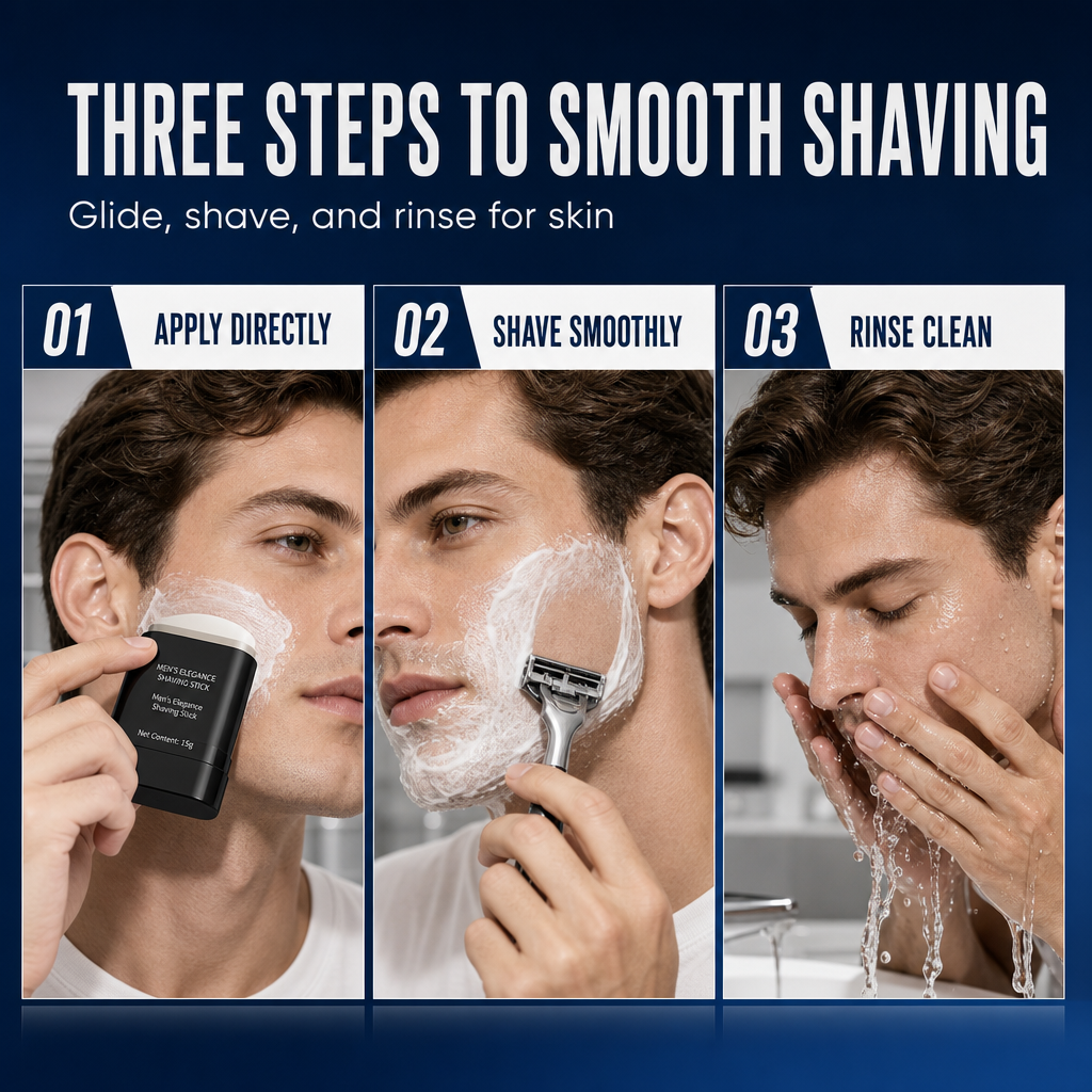 🥳2026 HOT SALE🥳💞50K+ SOLD! 🪒✨ 50% OFF! Men's 3-in-1 Shaving & Skincare Stick – lubricating oils protect from cuts, plant oils moisturize, waterproof lather. No brush needed! 🛡️💪