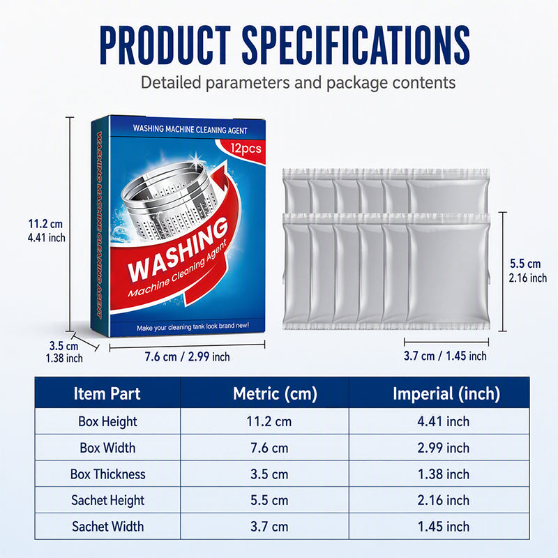 🥳2026 HOT SALE🥳💞50K+ SOLD! 🧼🌀 50% OFF! Washing Machine Cleaner Tablets – deep clean, dissolve scale & mold, eliminate odors. 12 tablets for front & top loaders! ✨✅