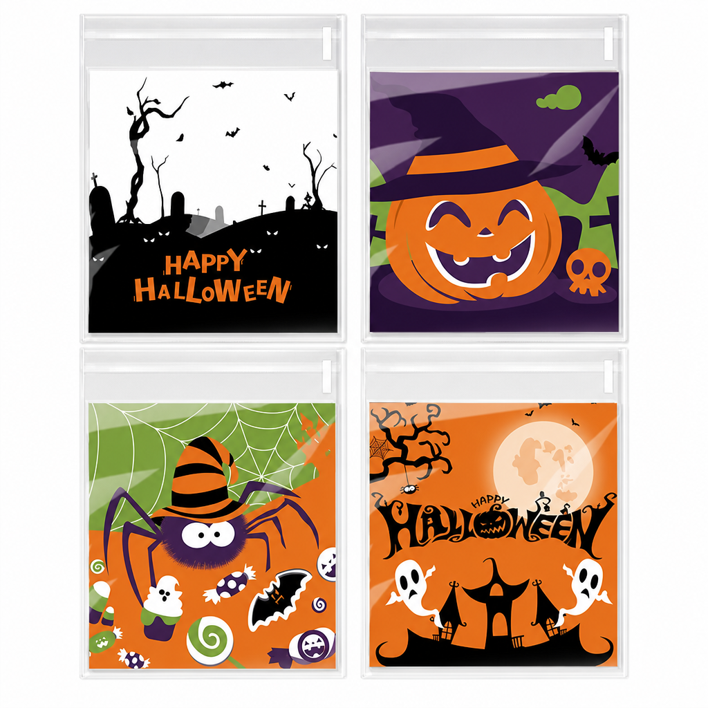 🥳2026 HOT SALE🥳💞50K+ SOLD! 🎃👻 LAST DAY SPECIAL £9.99! Halloween Self-Sealing Treat Bags – 100 pcs, airtight & moisture-proof. Keep cookies & candy fresh! 🍪✨