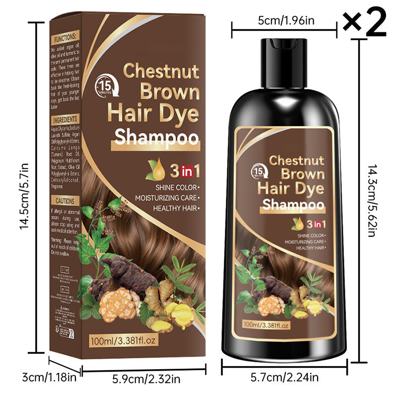 🥳2026 HOT SALE🥳💞50K+ SOLD! 🧴✨ 50% OFF! Hair Dye Shampoo – herbal ginger & ginseng, 15-min salon color, easy wet application. Covers gray, 3 shades! 💇♀️💚
