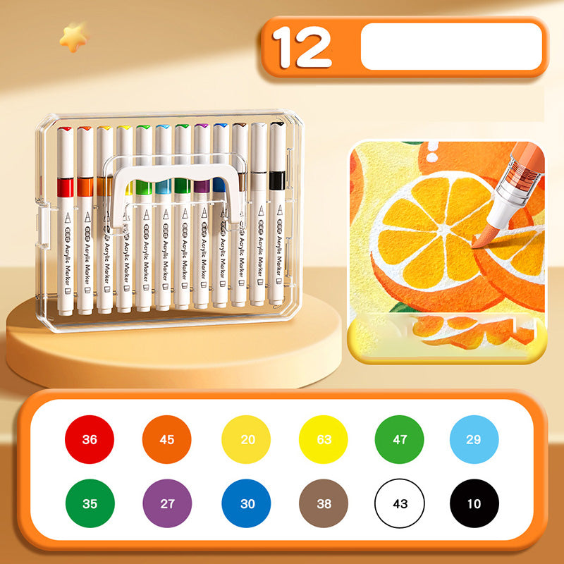 🥳2026 HOT SALE🥳💞50K+ SOLD! 🎨✨ 50% OFF! Soft Brush Tip Acrylic Markers – smooth ink flow, vibrant colors & dual-line control. Works on glass, plastic & cardstock. Ideal for crafts! 🛡️✅