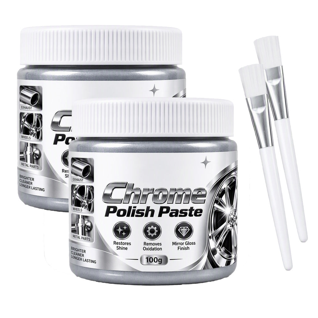 🥳2026 HOT SALE🥳💞50K+ SOLD! ✨🔧 50% OFF! Metal Chrome Polish & Restorer Paste with Brush – scratch-free formula restores mirror shine, removes rust & water spots. Protects chrome, wheels & fixtures! 🛡️💪