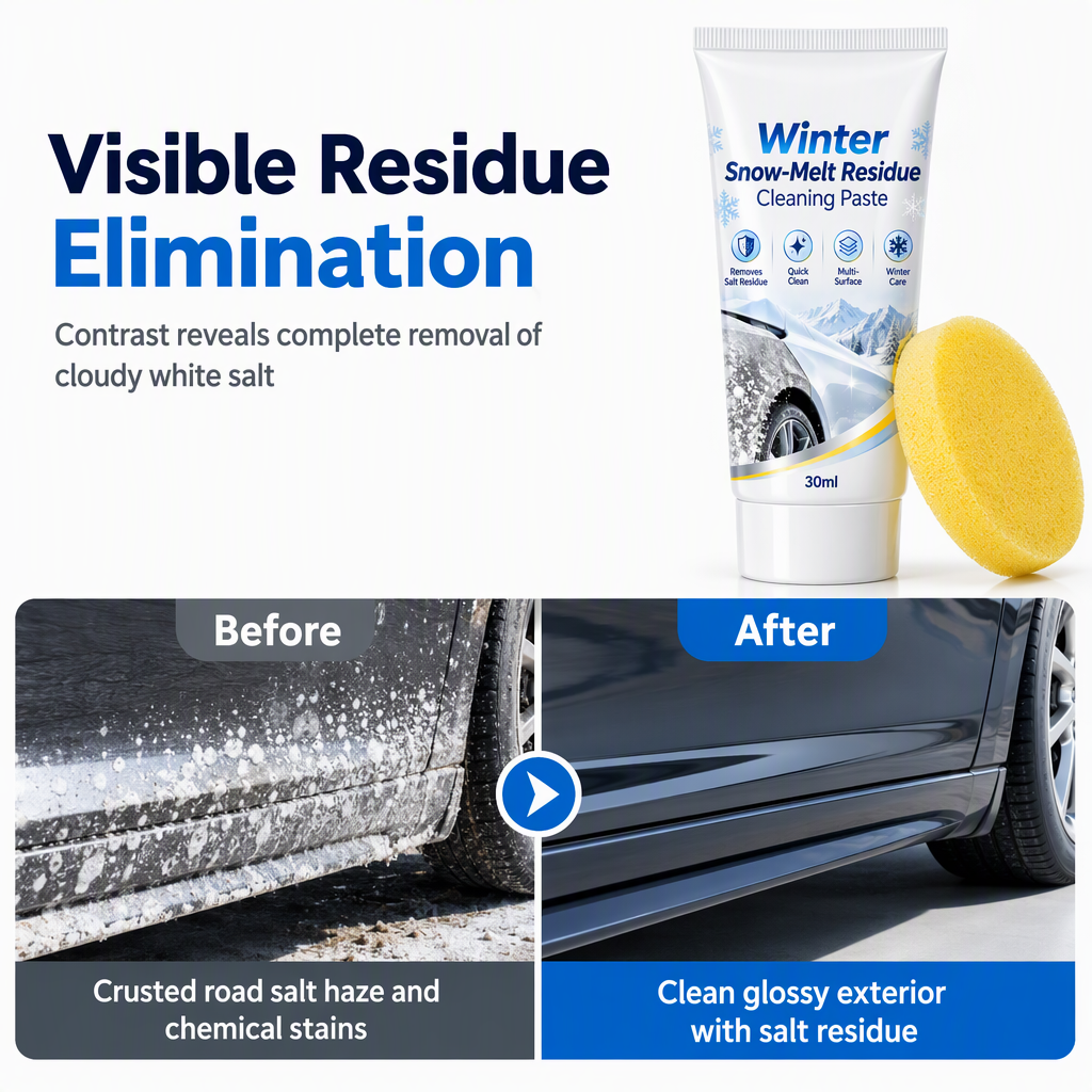 🥳2026 HOT SALE🥳💞50K+ SOLD! 🚗❄️ 50% OFF! Winter Car Salt Stain Remover Paste – dissolves road salt residue, restores gloss & includes sponge. Protects sills, wheel arches & bodywork! ✨✅