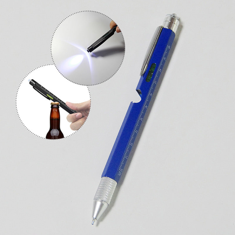🥳2026 HOT SALE🥳💞50K+ SOLD! 🖊️🔧 50% OFF! 9-in-1 Outdoor Multi-Tool Pen – LED/laser light, screwdrivers, bottle opener, rulers & touchscreen cap. 304 stainless steel, portable clip! 🛡️💪