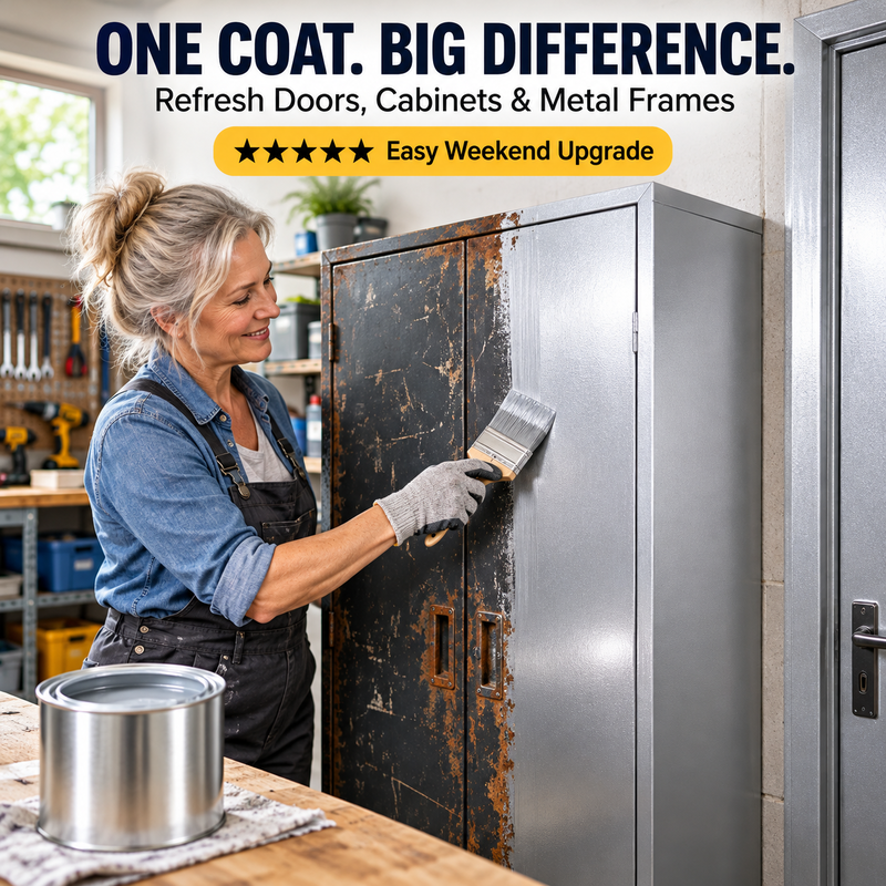 🥳2026 HOT SALE🥳💞50K+ SOLD! 🎨✨ 50% OFF! Water-Based Metallic Silver Paint – brush-on bright silver finish for metal, wood & craft renovation. Refresh dull surfaces with ease! 🛡️✅