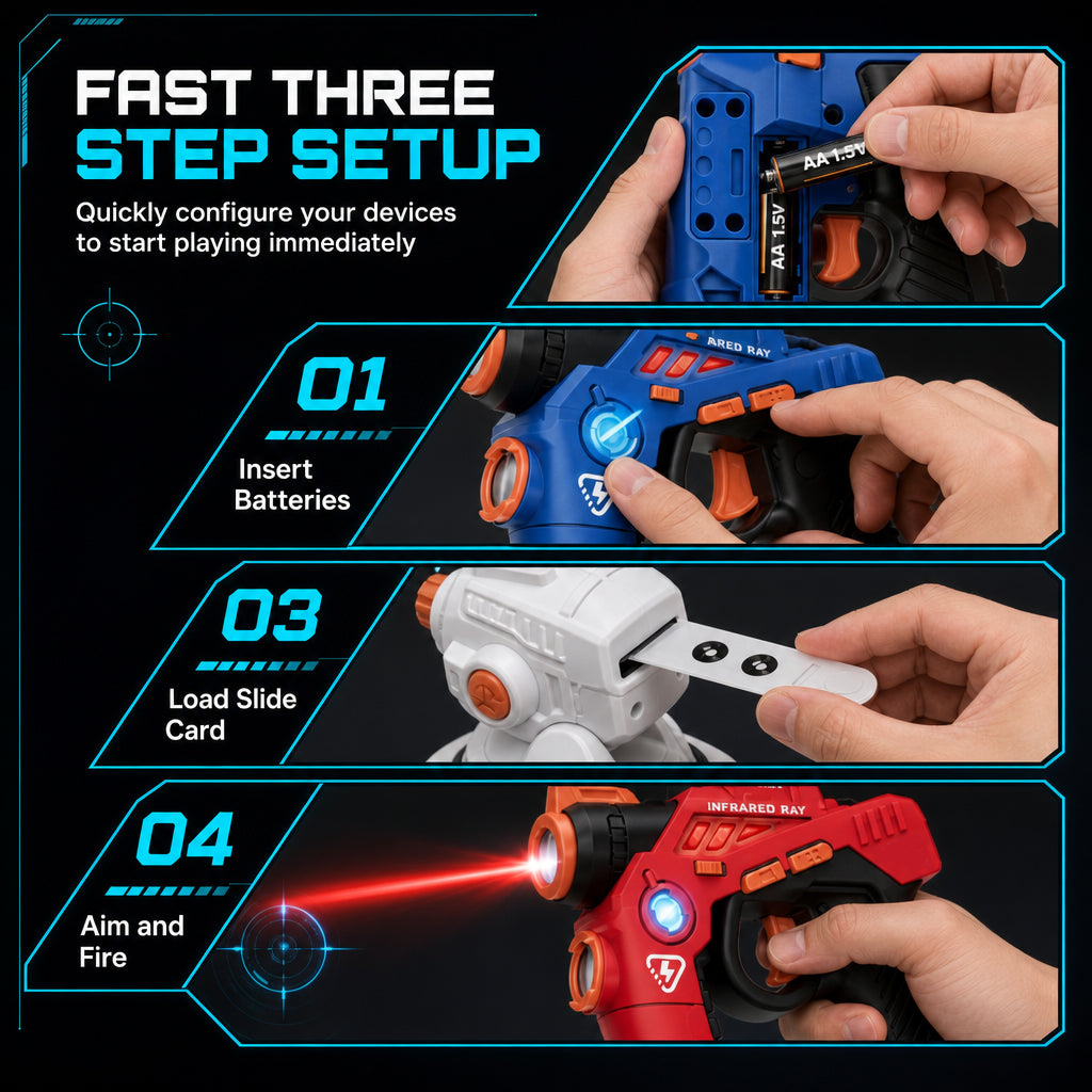 🥳2026 HOT SALE🥳💞50K+ SOLD! 🎯🔫 50% OFF! Kids Infrared Laser Battle Toy Set – 2 mini pistols & projector target with sound & light. Gets kids off screens & into active indoor fun! 🛡️💪