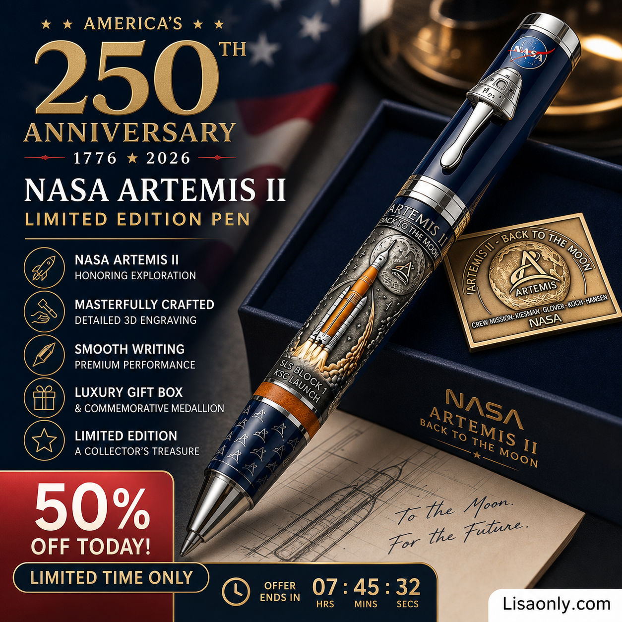 🥳2026 HOT SALE🥳💞50K+ SOLD!🎁⚜️ 50% OFF! 250th Anniversary Commemorative Pen – Heirloom quality, laser‑engraved motifs & velvet display case. The perfect gift for patriots, graduates & history lovers! 📜🖋️