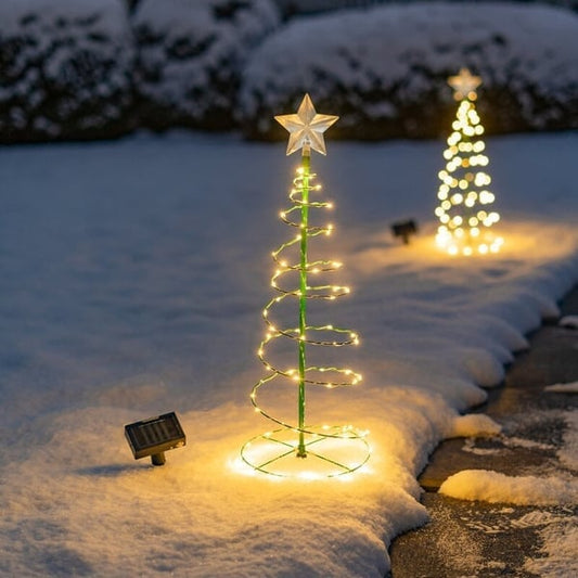 (🎅Christmas sales)Guirlandes lumineuses solaires à LED en métal pour la décoration du sapin de Noël