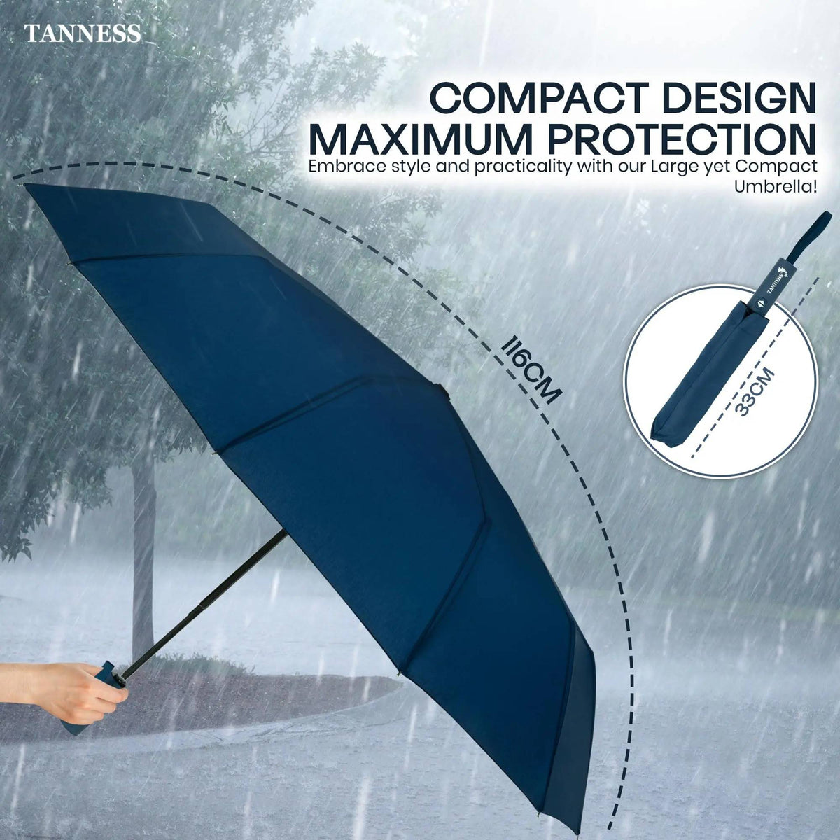🥳2026 HOT SALE🥳💞50K+ SOLD! ☔💨 50% OFF! Windproof Compact Umbrella – 10 reinforced ribs flex in strong gusts without flipping. Water-repellent canopy sheds rain instantly – stay dry from your front door to the high street! 🏠🚶