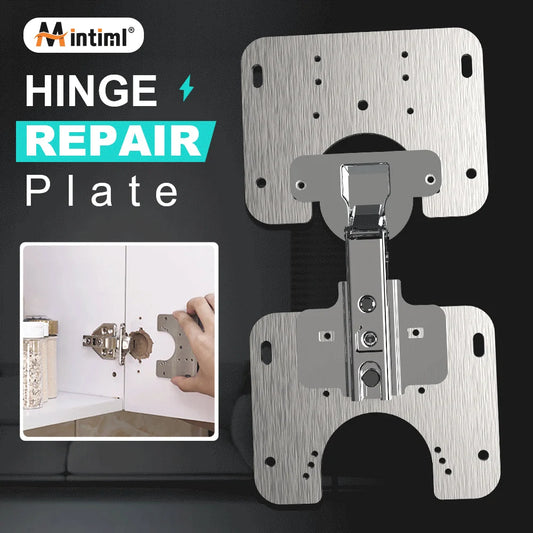 🥳2026 HOT SALE🥳💞50K+ SOLD! 🔧🚪 Hinge Repair Plate – fixes loose, broken cabinet hinges fast. Stainless steel plate reinforces stress points – no more sagging doors! Easy DIY install, includes screws. 💪✅