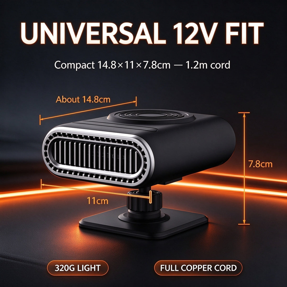 🥳2026 HOT SALE🥳💞50K+ SOLD! 🚗🔥 50% OFF! 2-in-1 Portable Car Heater & Windscreen Defroster – compact 12V, fast heat clears frost & fog, 360° rotation & 3 gears. Warm, clear driving in minutes! 🛡️✅