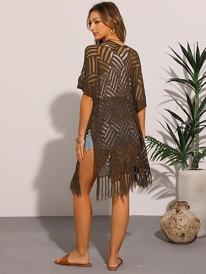 🥳2026 HOT SALE🥳💞50K+ SOLD!🌸☀️ 50% OFF – Just £19.99! Oversized Knit Cardigan – Lightweight crochet tassel kimono for spring & summer. Breathable viscose‑nylon blend – no itch, no cling – layer over anything! 🧶✨