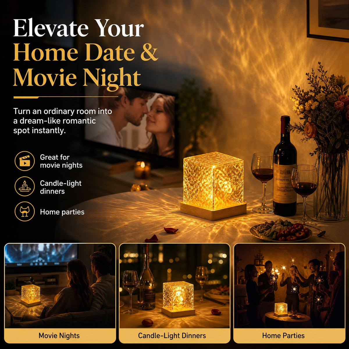 🥳2026 HOT SALE🥳💞50K+ SOLD! 🌊💤 50% OFF! Dynamic Water Ripple LED Light – soothing ripple effect, soft flicker-free glow. USB powered, 3W, ideal for bedtime relaxation & reading. 🛋️✨